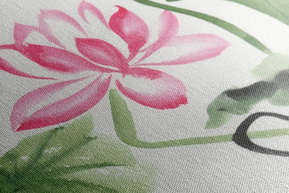Quadro su tela – Fiore di loto acquerellato