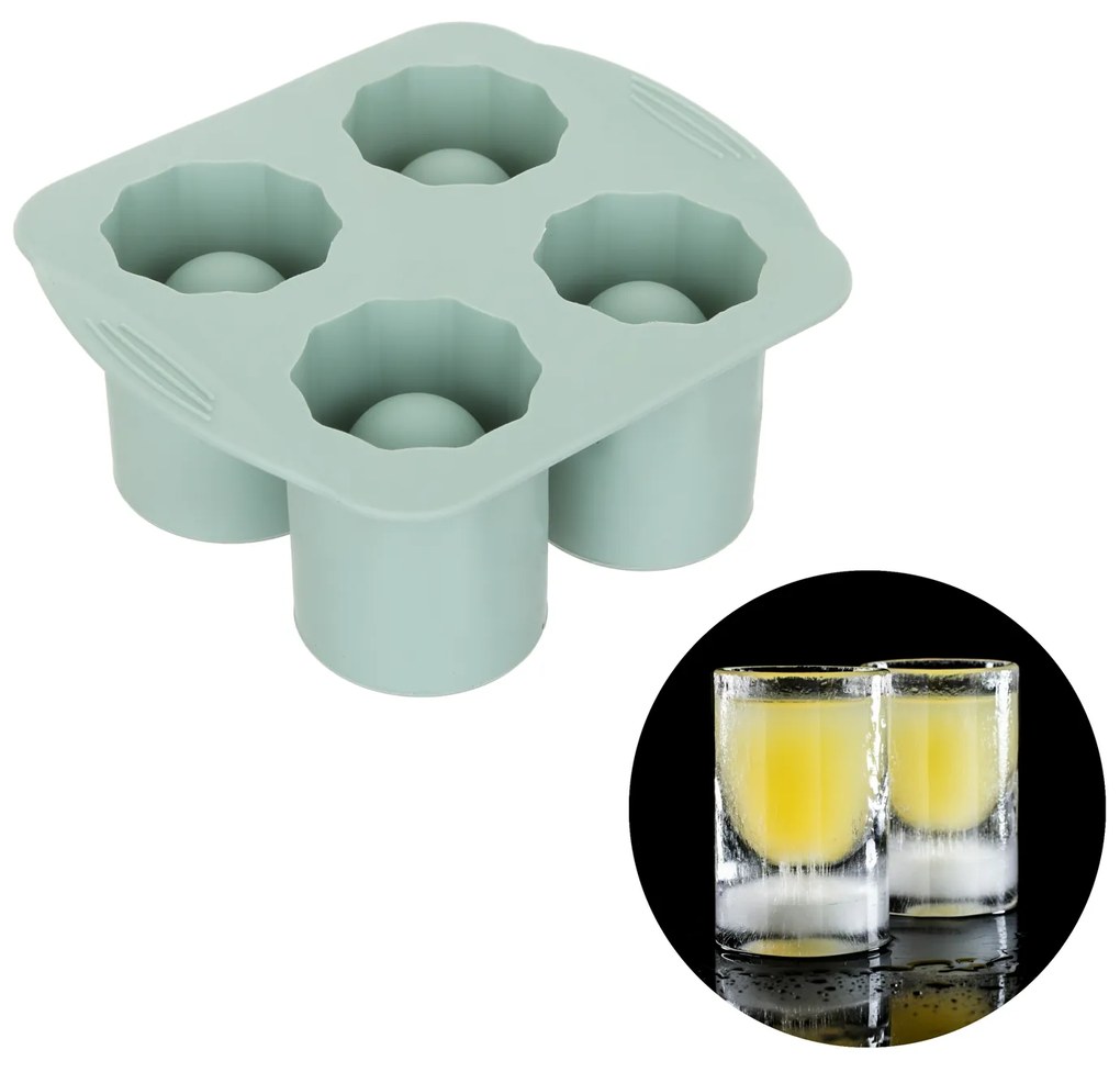 Stampo ghiaccio in silicone 4 cubi tondi