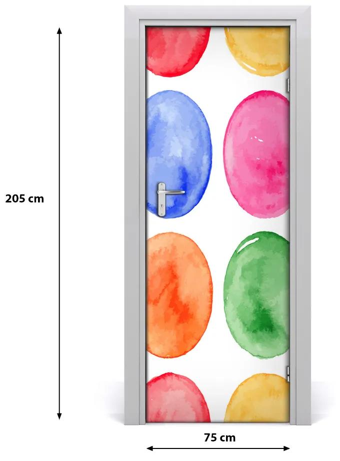 Adesivo per porta Ruote colorate 75x205 cm