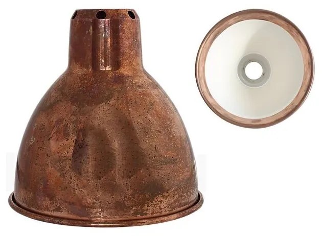 Lampe Gras - Paralume Classic Round Ø140 Raw Copper/White Lampe Gras