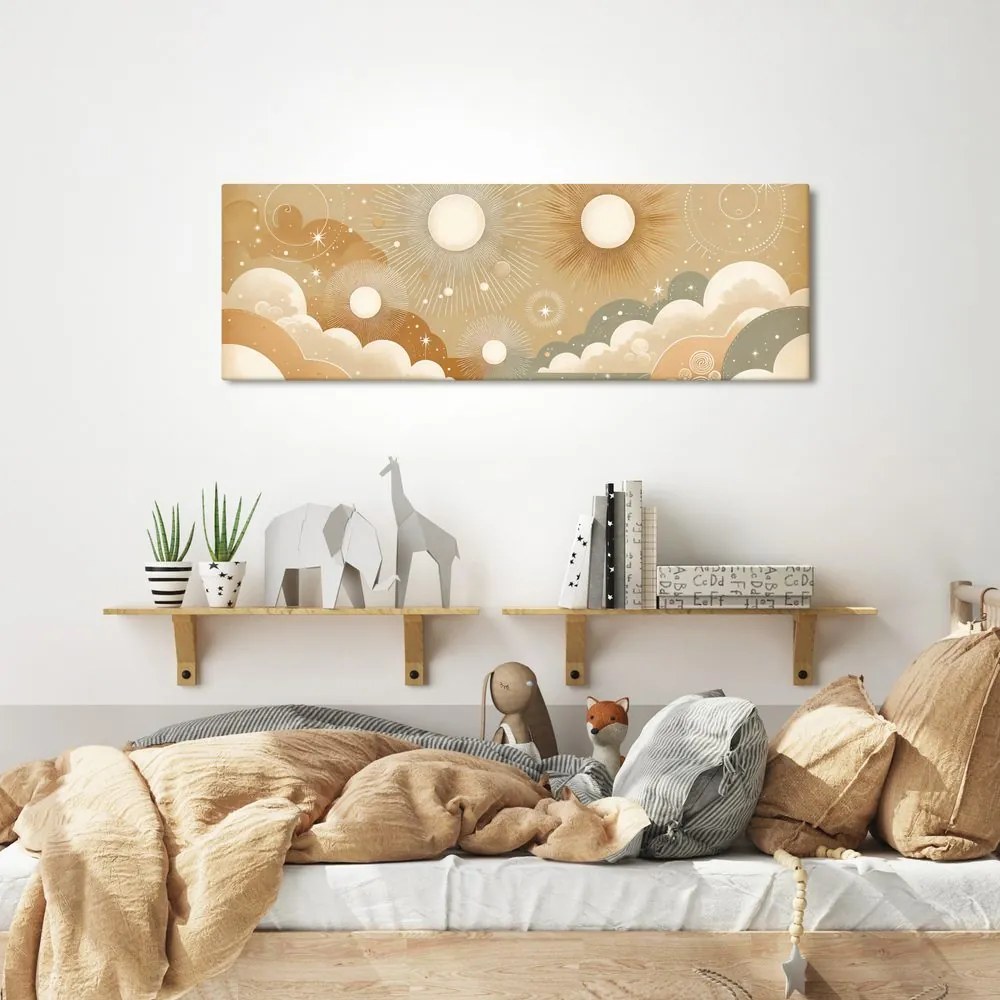Quadro su tela – Sole cosmico tra le nuvole dei sogni
