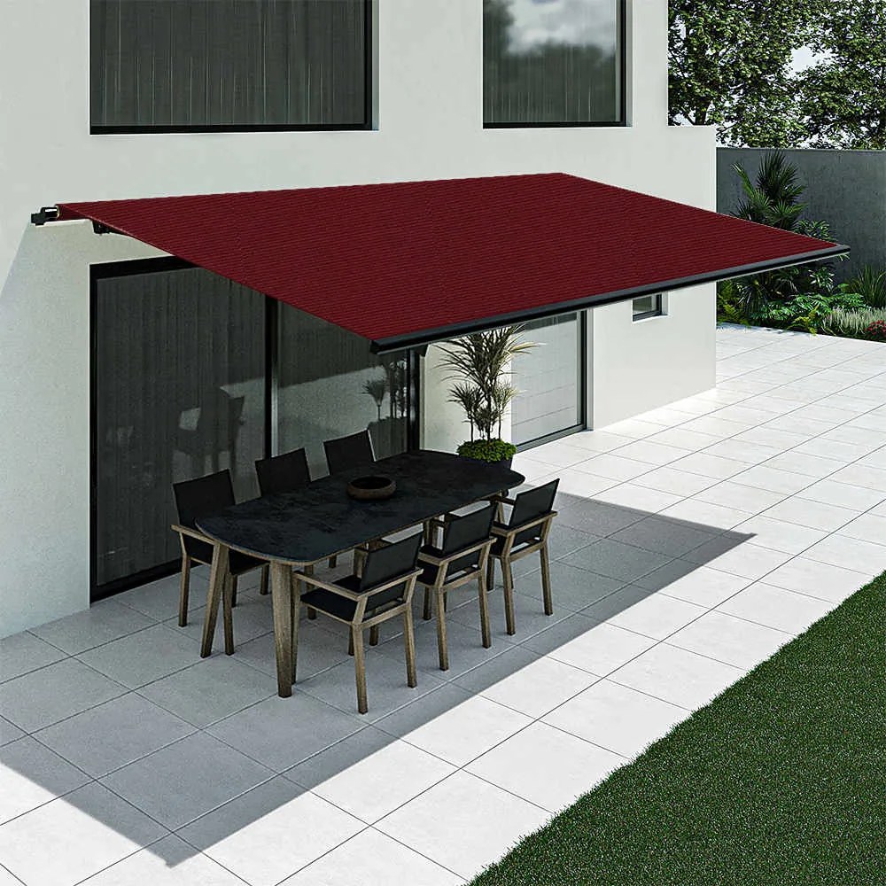 Tenda da sole rosso vino, modello Basic senza cassonetto, 2400 x 1500 mm, con manovella, configurazione individuale