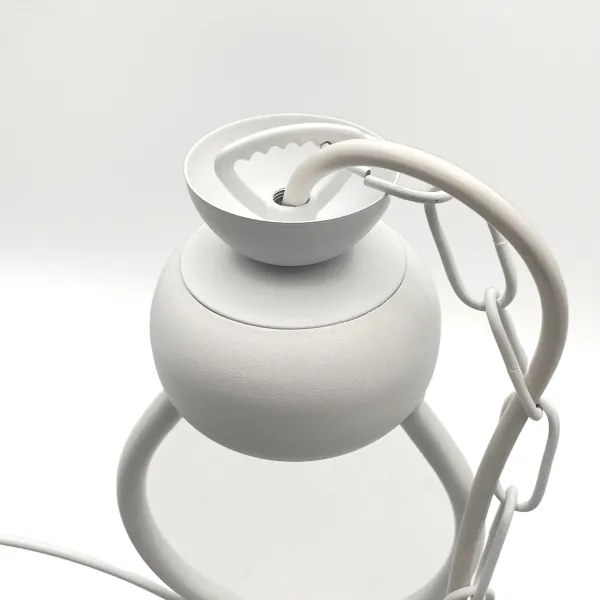 Lampadario a sospensione con catena RETRO 2xE27/60W/230V bianco opaco