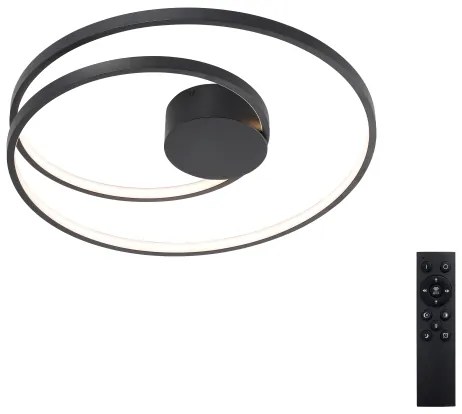 Brilagi- Plafoniera dimmerabile TWISTER LED/48W/230V Ø 50 cm nera + telecomando