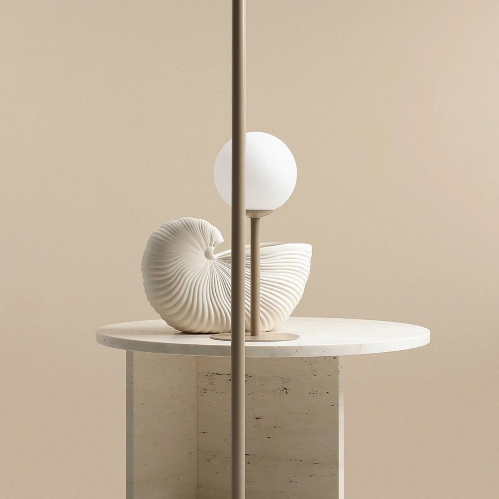 ALDEX Lampada da tavolo Joel, altezza 35 cm, beige/bianco