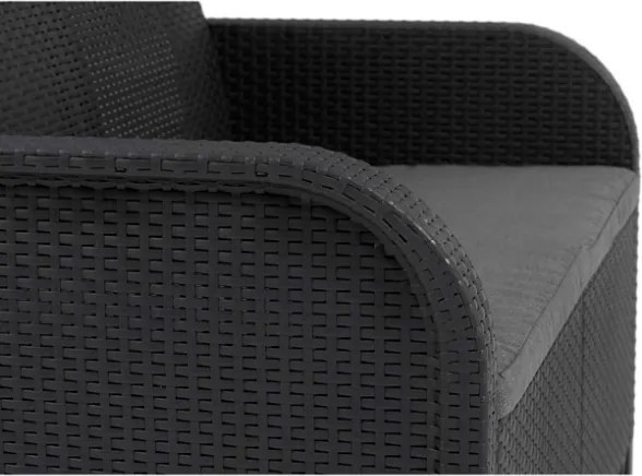 Salotto Da Esterno In Resina Con Tavolino Contenitore Rosalie Keter Graphite