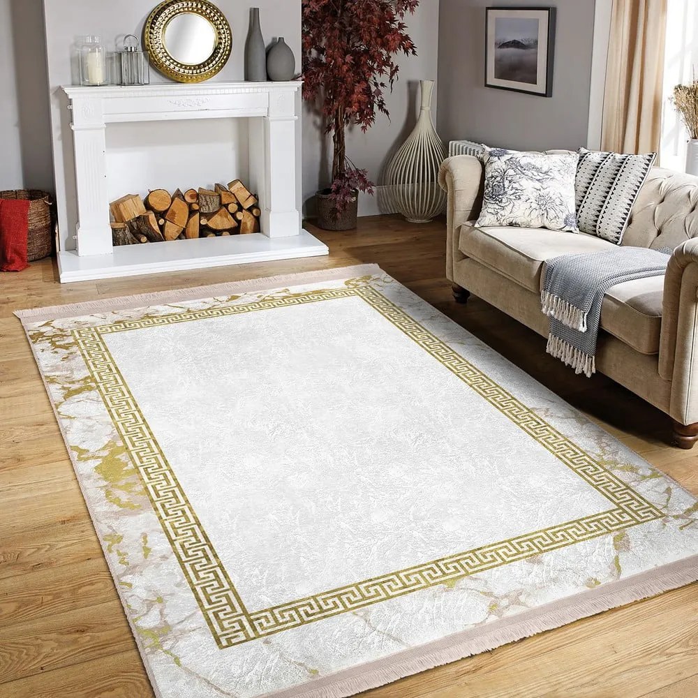 Tappeto bianco-oro 80x200 cm - Mila Home