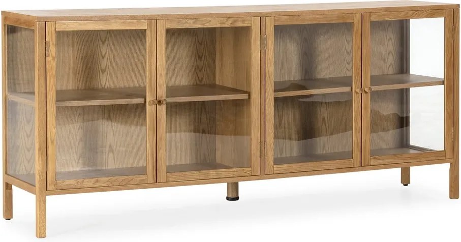 Vetrina di colore naturale con effetto rovere 180x80x40 cm Ceci – MOME