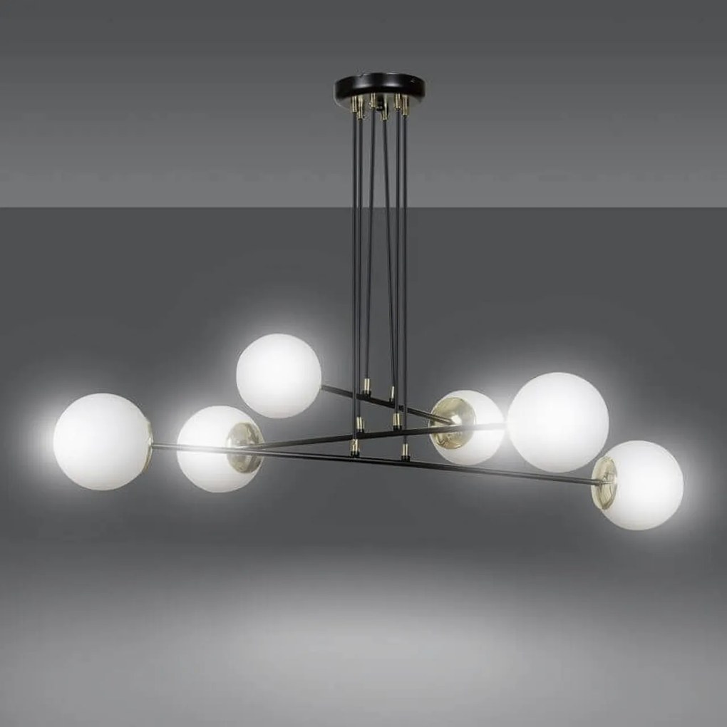 Lampadario a sospensione OGNIS 6 BLACK