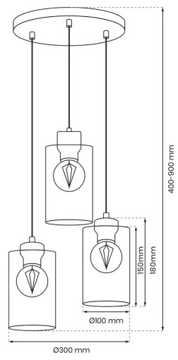 Lampadario a sospensione con filo MADERA 3xE27/60W/230V bianco/legno
