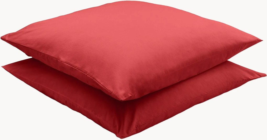 Set di 2 federe in percalle di cotone Coral