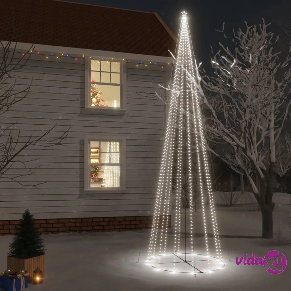 vidaXL Albero di Natale a Cono Bianco Freddo 1134 LED 230x800 cm