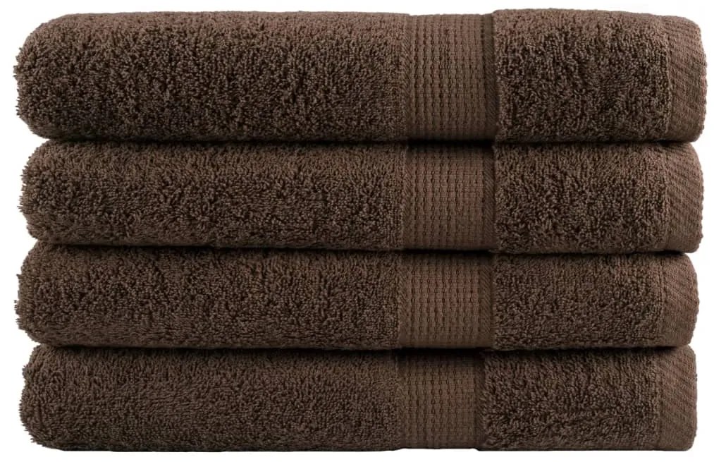 Asciugamani Per Sauna Solund 4 Pz Marroni 80x200cm 600gsm /