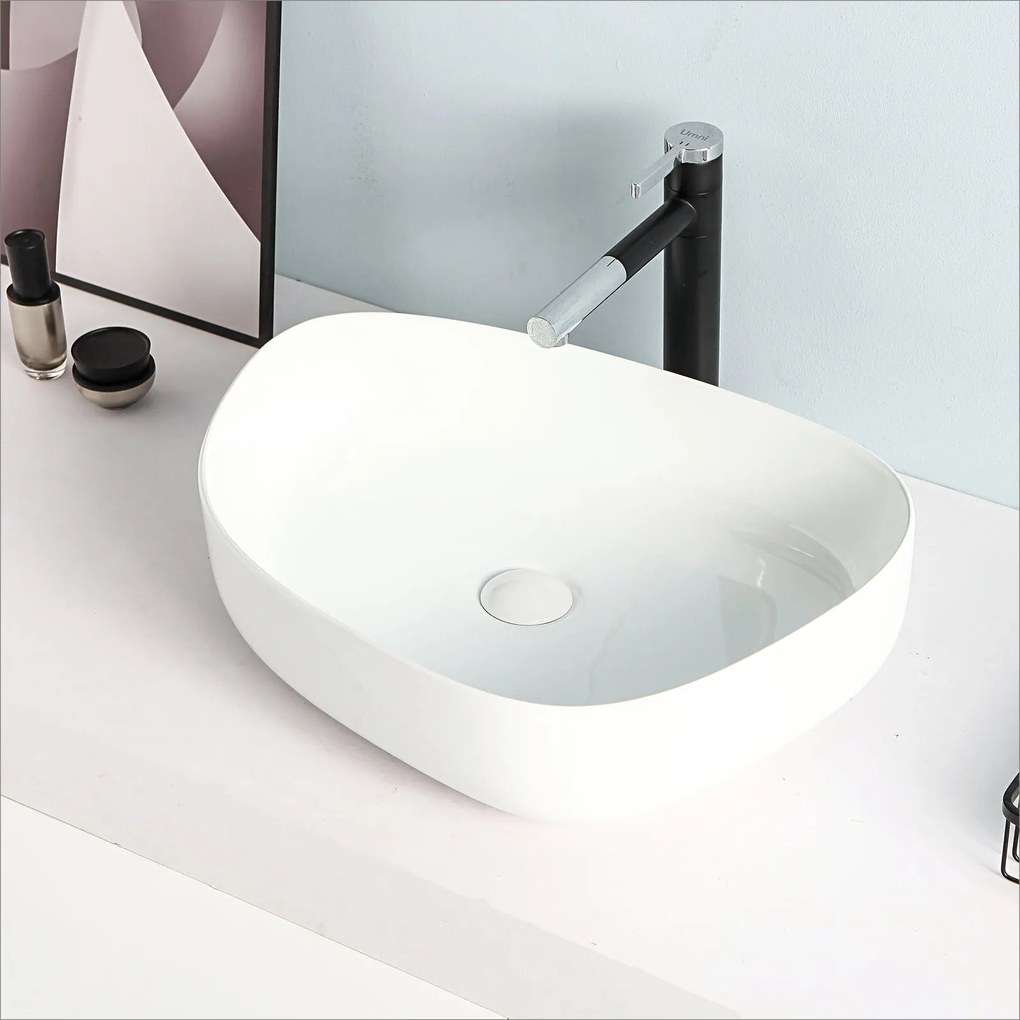 Lavabo D'Appoggio 54,7x39,5 Cm Rubicer "Break The Rules" Bianco Lucido