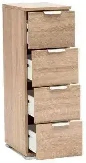 Cassettiera 4 Cassetti Naturale - Dimensioni: cm 27 x 38 x 85 h
