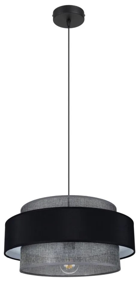 Lampadario a sospensione con filo CORSA 1xE27/60W/230V nero/grigio