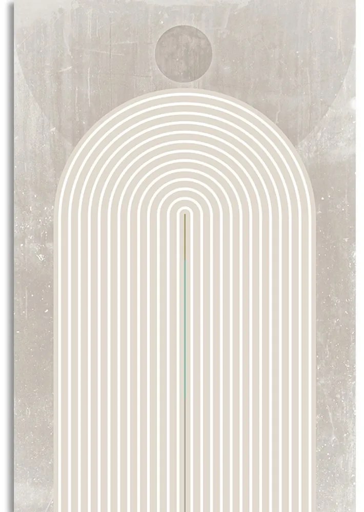 Stampa su tela – Arcobaleno beige moderno Mid-Century