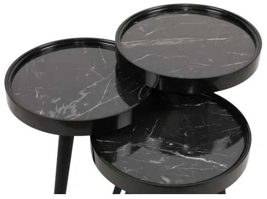 SET 3x Tavolino CALL nero