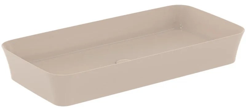 Lavabo da appoggio rettangolare in ceramica L 80 x H 12 x P 40 cm beige