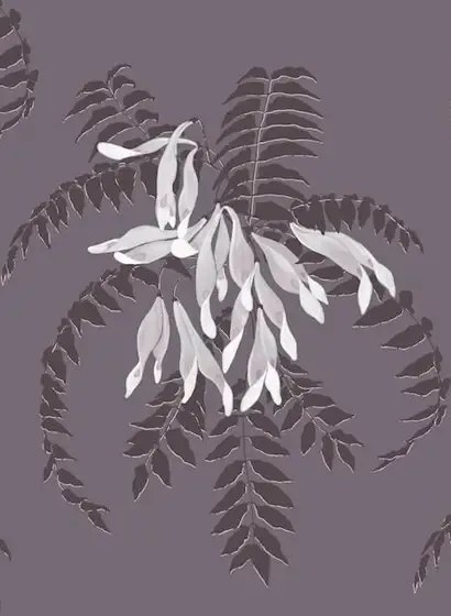 Ailanto Carta da parati Semi - Smoke Purple