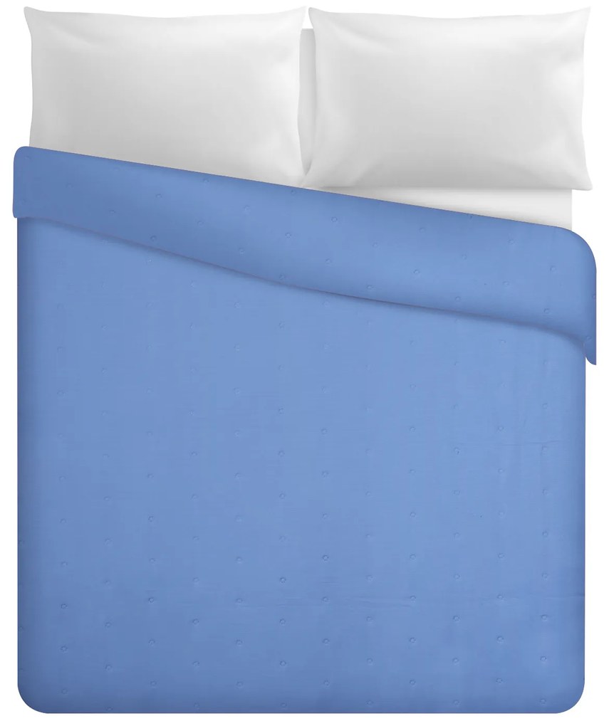 Trapuntino matrimoniale blu microfibra