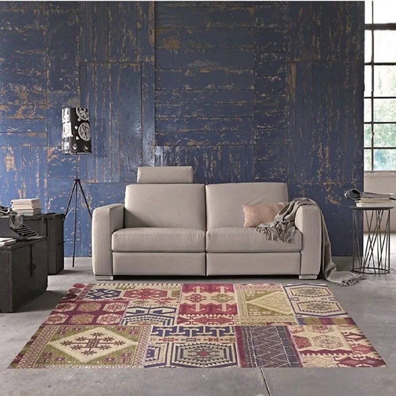 Tappeto Modern kilim in acrilico multicolor L 190 x L 133 cm