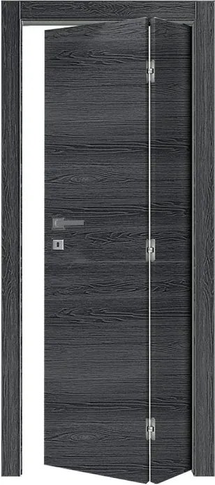 Porta interna pieghevole a libro asimmetrica Oxford in legno colore antracite, L 80 x H 210 cm, apertura a destra