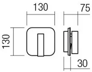 Redo 01-2978 - Lampada da parete LED QUDA LED/6W/230V + LED/3W CRI 90 cromata