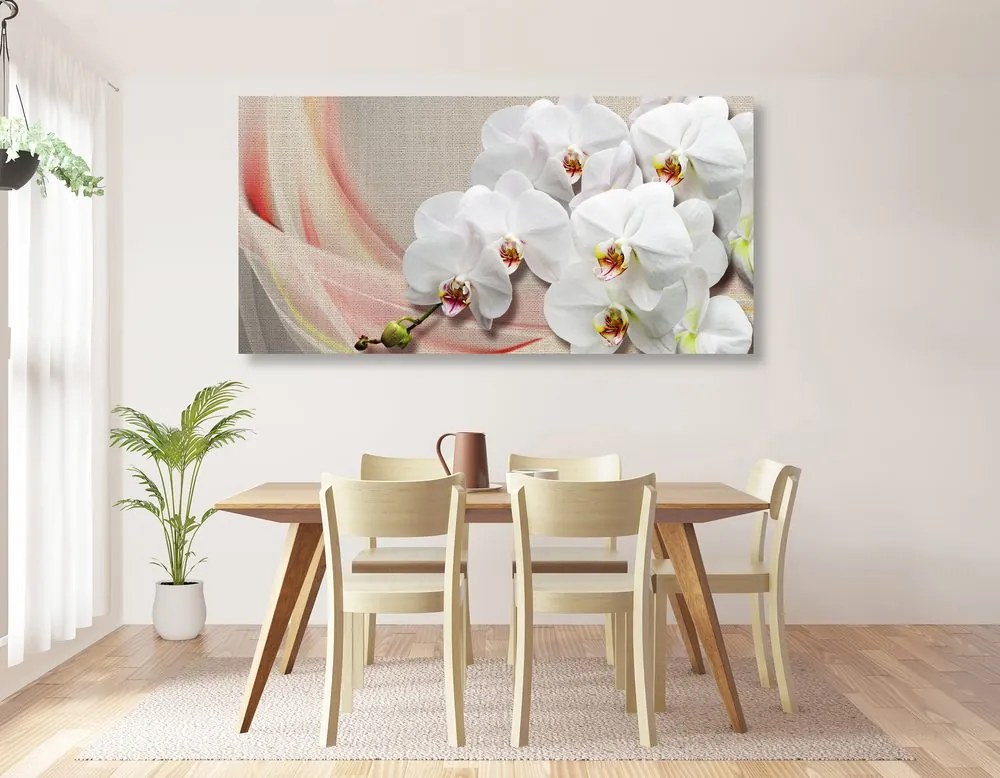 Quadro su tela – Orchidea bianca su tela