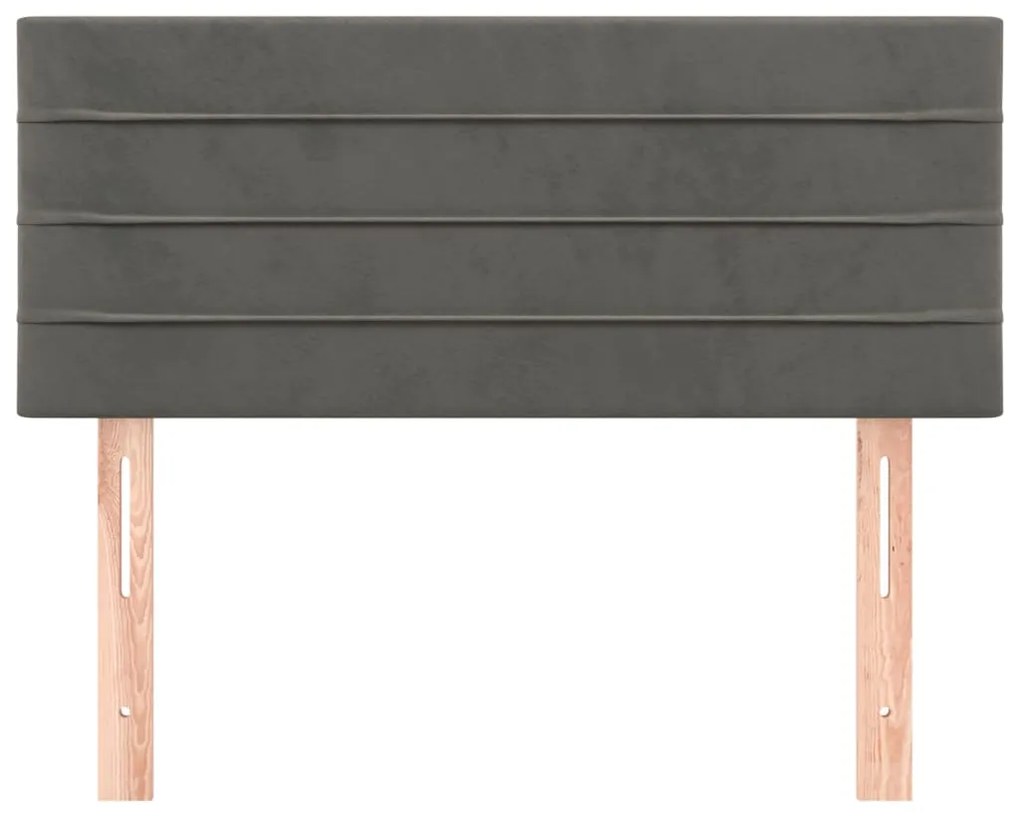 Testiera grigio scuro 90x5x78/88 cm in velluto