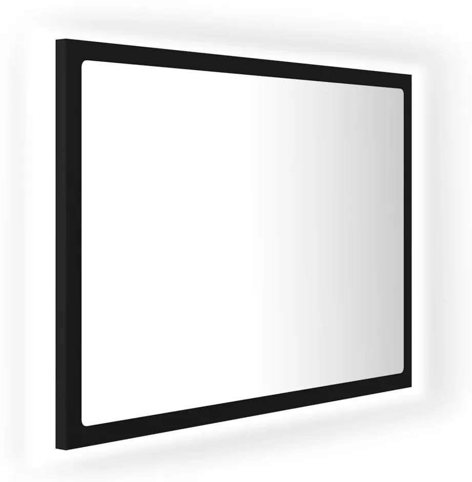 Specchio da bagno a led nero 60x8,5x37 cm in acrilico