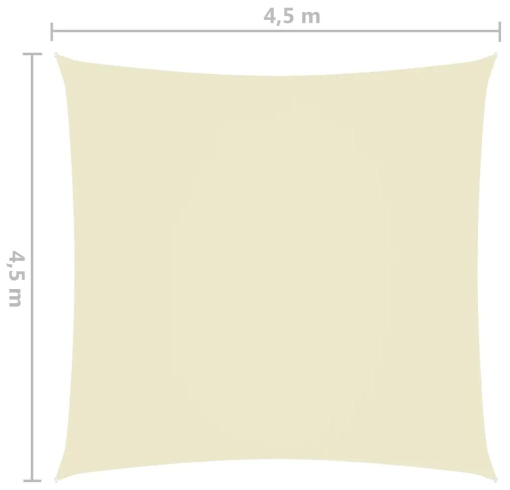 Parasole a Vela in Tela Oxford Quadrato 4,5x4,5 m Crema