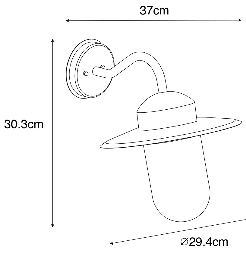 Lampada da parete esterna rustica oro anticato IP44 - Kansas