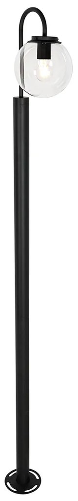 Lanterna da esterno moderna nera con vetro trasparente 200 cm IP44 - Sfera