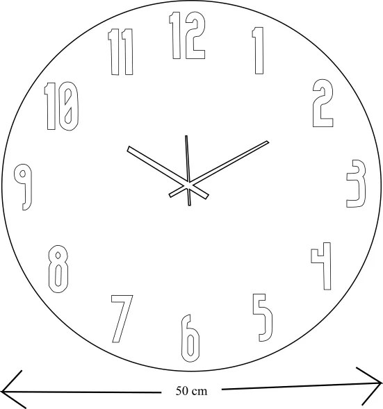 Orologio da parete tondo D50 ROMA moderno in legno laminato BRC