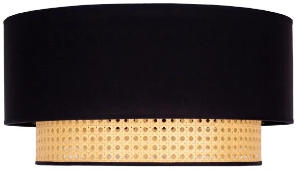 Duolla - Plafoniera BOHO 1xE27/15W/230V diametro 45 cm nero/rattan