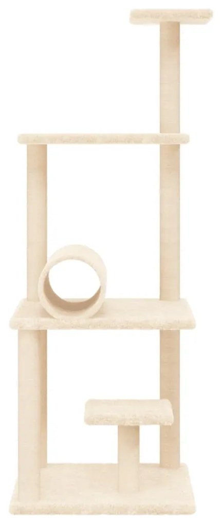 Albero per gatti con tiragraffi in sisal crema 136 cm