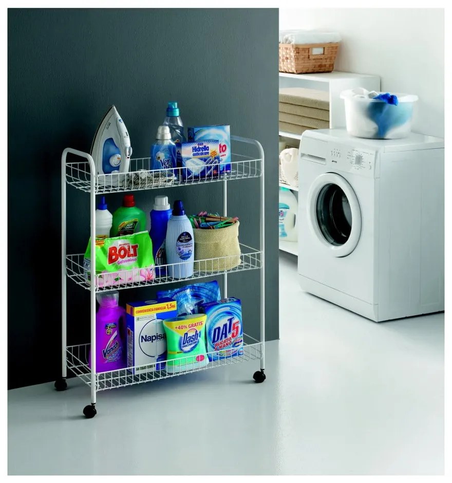 Supporto mobile per bagno a tre livelli Laundry, 31 x 84 cm - Metaltex