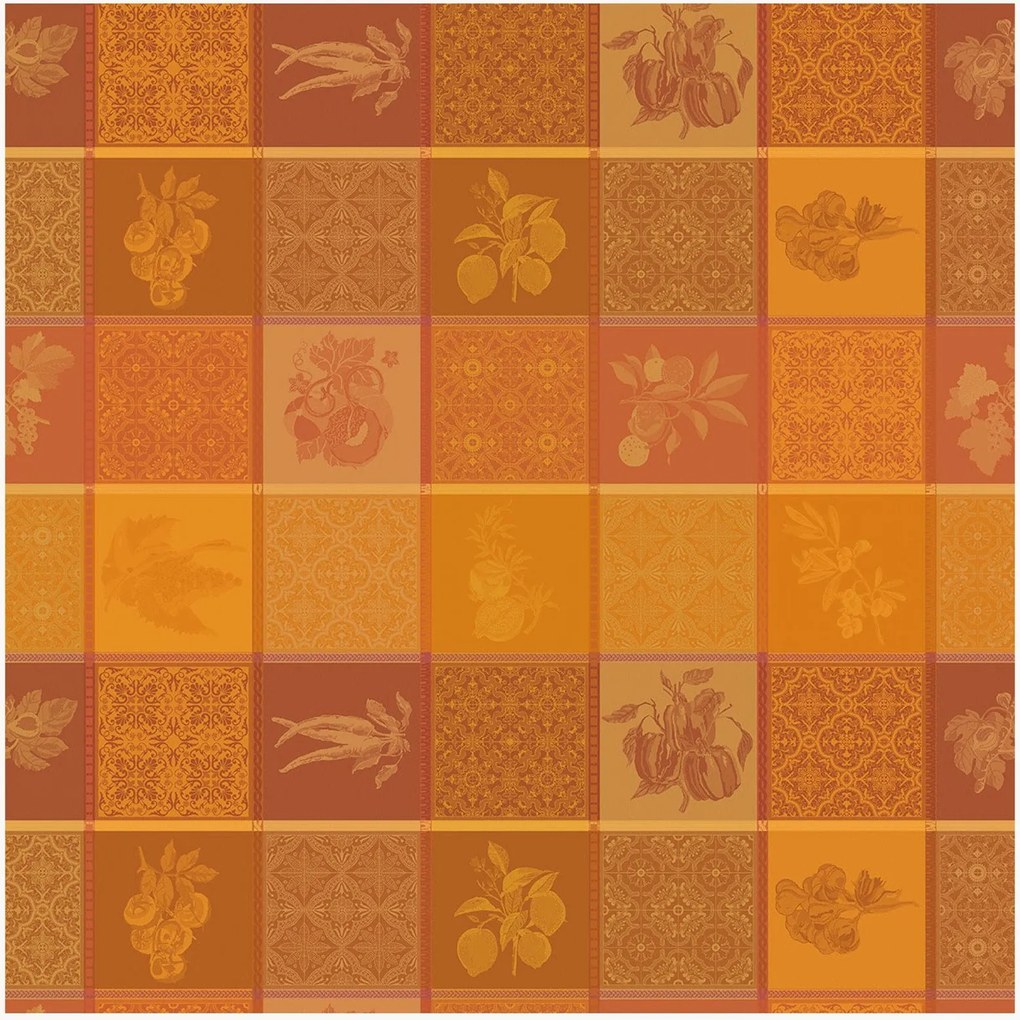 Tovaglia rotonda in cotone con rivestimento acrilico in jacquard Mille Tutti Frutti