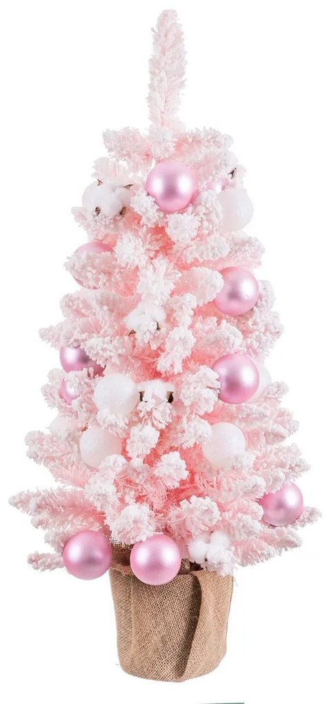 Albero di Natale Rosa PVC Fiori Palle 30 x 30 x 90 cm