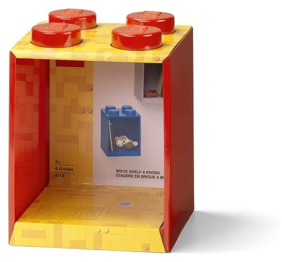 Mensola a muro rossa per bambini Brick 4 - LEGO®