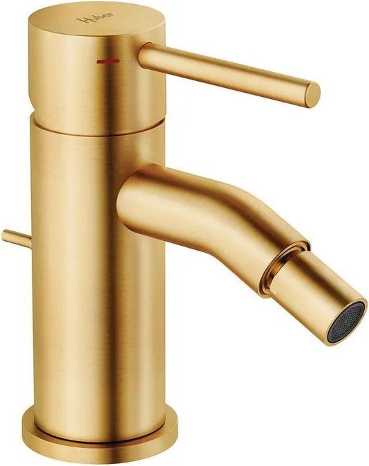 Rubinetto per bidet getto laminare cristallino TAYRONA HUBER oro spazzolato satinato