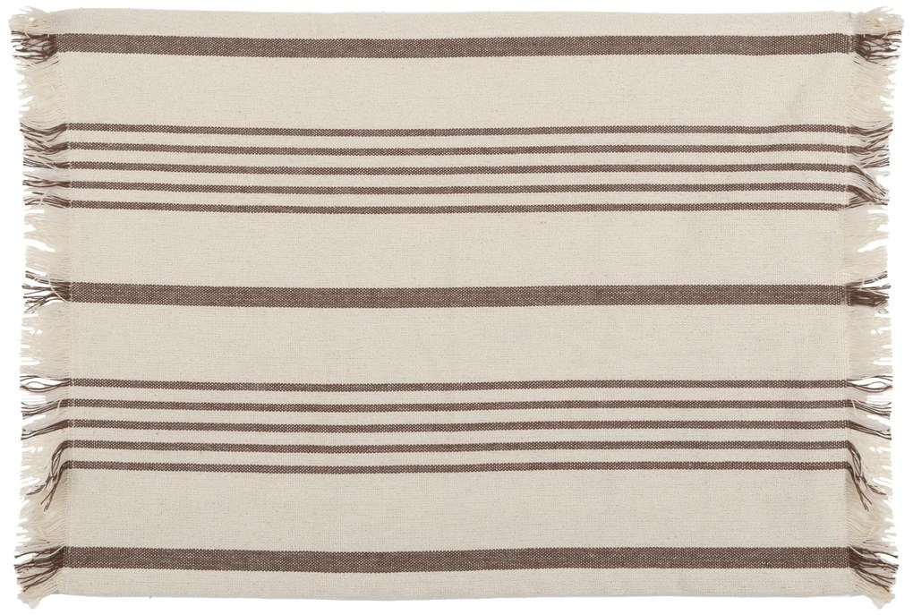 Tovaglietta cotone 35x45 cm tinto filo righe tortora
