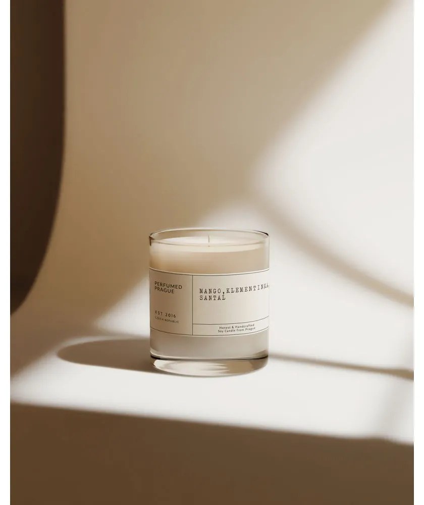 Candela in cera di soia profumata tempo di combustione 40 h #67 Mango, Clementine, Sandalwood – Perfumed Prague