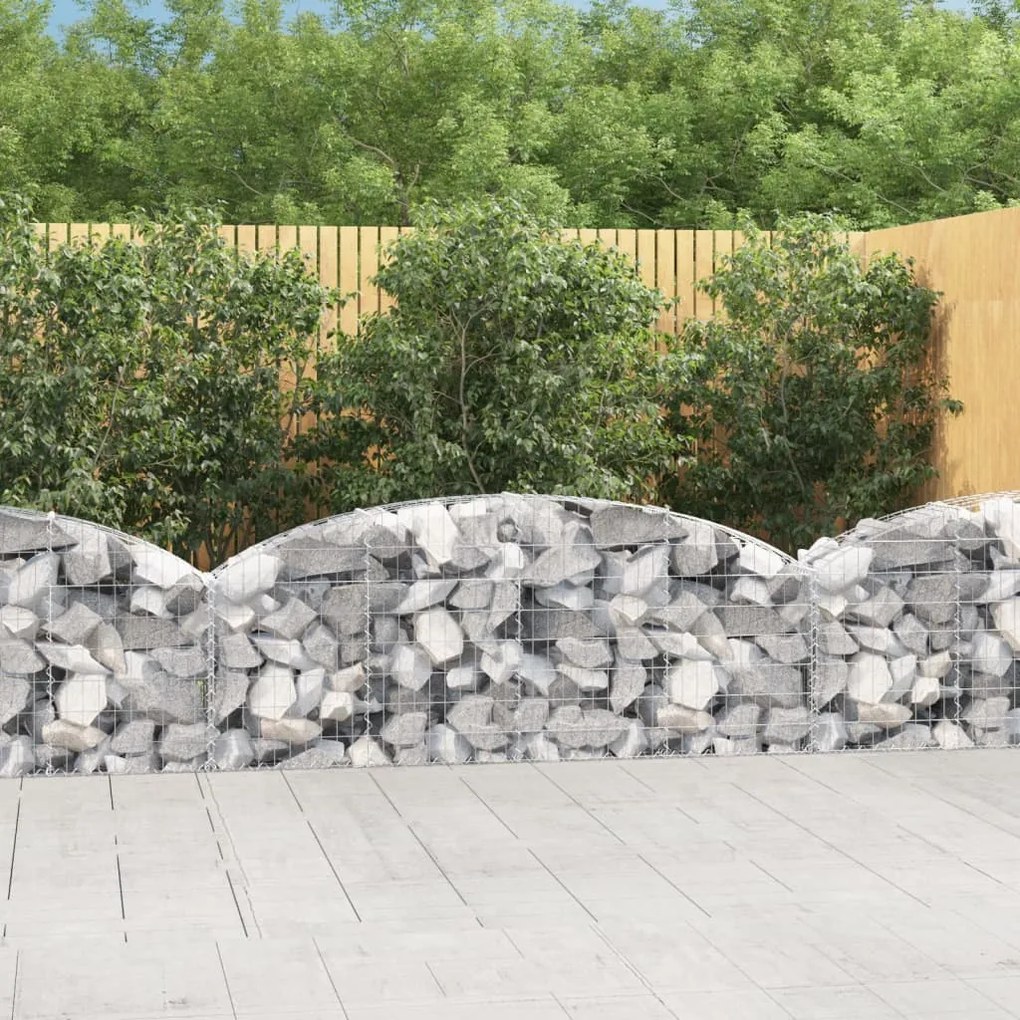 Cesto Gabbione Ad Arco 200x30x60/80 Cm Ferro Zincato /
