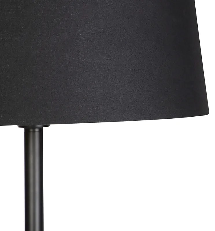 Lampada da terra moderna nera con paralume nero 45 cm - Simplo