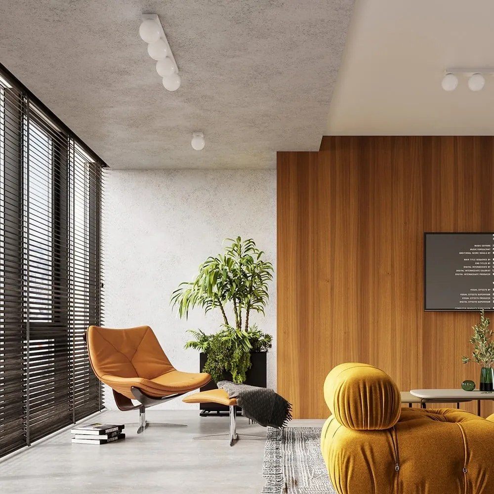 Lampada da soffitto bianca con paralume in vetro ø 12 cm Umerta - Sollux