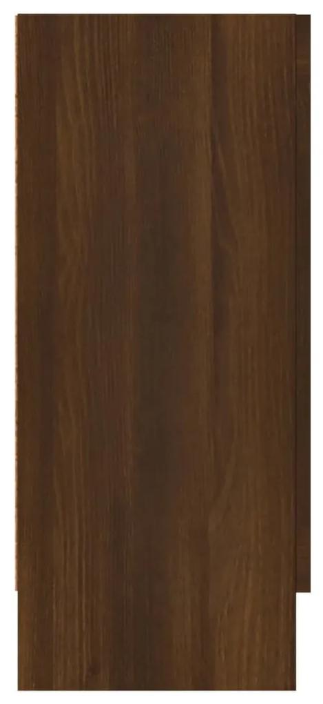 Credenza rovere marrone 120x30,5x70 cm in legno multistrato