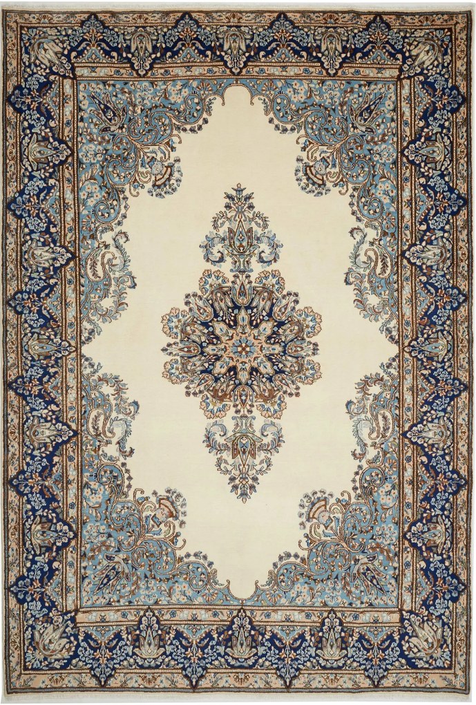 Kerman Tappeto 330x230 Beige (Iran) Annodato A Mano