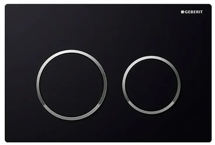 Geberit placca di comando Sigma 20 doppio tasto nero/cromo lucido